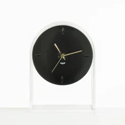 Kartell Standuhr L'Air Du Temps Plastikmaterial Schwarz Transparent / H 30 Cm - Gold - Kristall - Schwarz Outlet