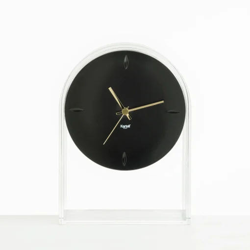 Kartell Standuhr L'Air Du Temps Plastikmaterial Schwarz Transparent / H 30 Cm - Gold - Kristall - Schwarz Outlet