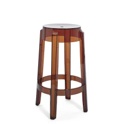 Kartell Stapelbarer Barhocker Charles Ghost Plastikmaterial Orange Braun / H 65 Cm - Polycarbonat - Amber Discount