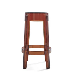 Kartell Stapelbarer Barhocker Charles Ghost Plastikmaterial Orange Braun / H 65 Cm - Polycarbonat - Amber Discount