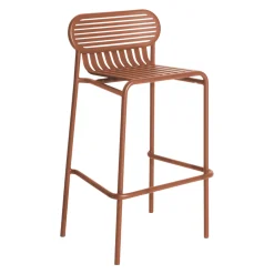 Petite Friture Stapelbarer Barhocker Week-End Metall Braun / Aluminium - H 80 Cm - Terracotta Best Sale