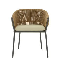 Cinna Stapelbarer Sessel Lapel Plastikmaterial Beige / Kunstrattan - Sitzkissen - Beige - Kohle - Natur Discount