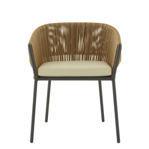 Cinna Stapelbarer Sessel Lapel Plastikmaterial Beige / Kunstrattan - Sitzkissen - Beige - Kohle - Natur Discount