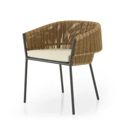 Cinna Stapelbarer Sessel Lapel Plastikmaterial Beige / Kunstrattan - Sitzkissen - Beige - Kohle - Natur Discount