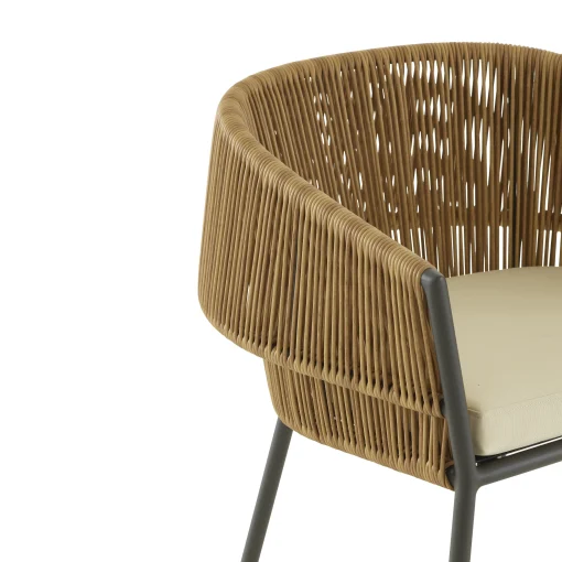 Cinna Stapelbarer Sessel Lapel Plastikmaterial Beige / Kunstrattan - Sitzkissen - Beige - Kohle - Natur Discount