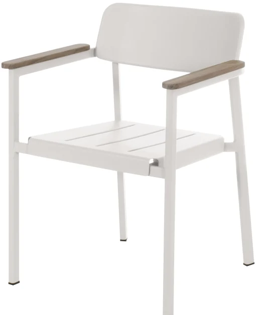 Emu Stapelbarer Sessel Shine Metall Weis - Teak - Weis Outlet