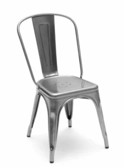 Tolix Stapelbarer Stuhl A Outdoor Grau Silber Metall / Edelstahl - Fur Den Außeneinsatz - Rohstahl/ Glanzlackiert Sale
