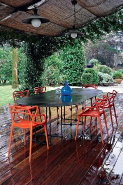 Kartell Stapelbarer Stuhl Masters Plastikmaterial Rot - Rostorange Discount