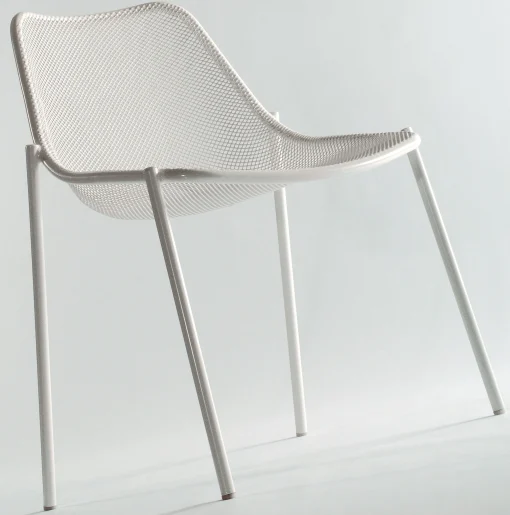 Emu Stapelbarer Stuhl Round Metall- Weis Cheap