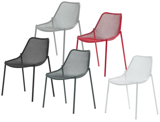 Emu Stapelbarer Stuhl Round Metall- Weis Cheap