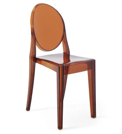 Kartell Stapelbarer Stuhl Victoria Ghost Plastikmaterial Orange Braun / Polycarbonat 2.0 - Amber Cheap