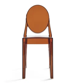 Kartell Stapelbarer Stuhl Victoria Ghost Plastikmaterial Orange Braun / Polycarbonat 2.0 - Amber Cheap