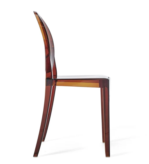 Kartell Stapelbarer Stuhl Victoria Ghost Plastikmaterial Orange Braun / Polycarbonat 2.0 - Amber Cheap