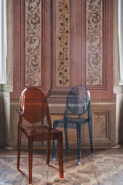 Kartell Stapelbarer Stuhl Victoria Ghost Plastikmaterial Orange Braun / Polycarbonat 2.0 - Amber Cheap