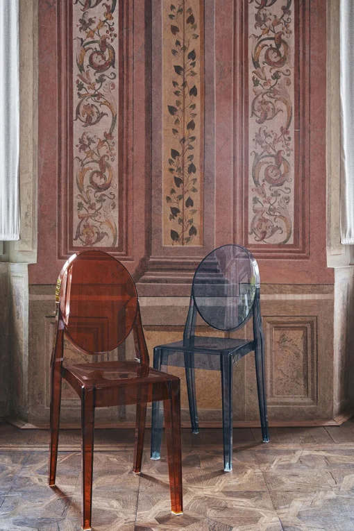 Kartell Stapelbarer Stuhl Victoria Ghost Plastikmaterial Orange Braun / Polycarbonat 2.0 - Amber Cheap