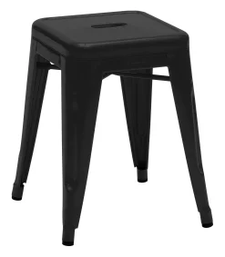 Tolix Stappelbarer Hocker H Indoor Metalllackierter Stahl - H 45 Cm - Schwarz Best