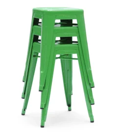 Tolix Stappelbarer Hocker H Indoor Metalllackierter Stahl - H 45 Cm - Schwarz Best