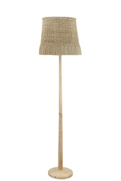 Bloomingville Stehleuchte Collected Faser Beige Holz Natur / Rattan & Holz - Rattan Natur Flash Sale