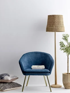 Bloomingville Stehleuchte Collected Faser Beige Holz Natur / Rattan & Holz - Rattan Natur Flash Sale