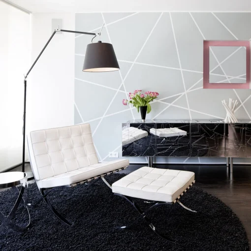 Artemide Stehleuchte Tolomeo Mega Metall Textil H 148 Bis 327 Cm - Schwarz Fashion