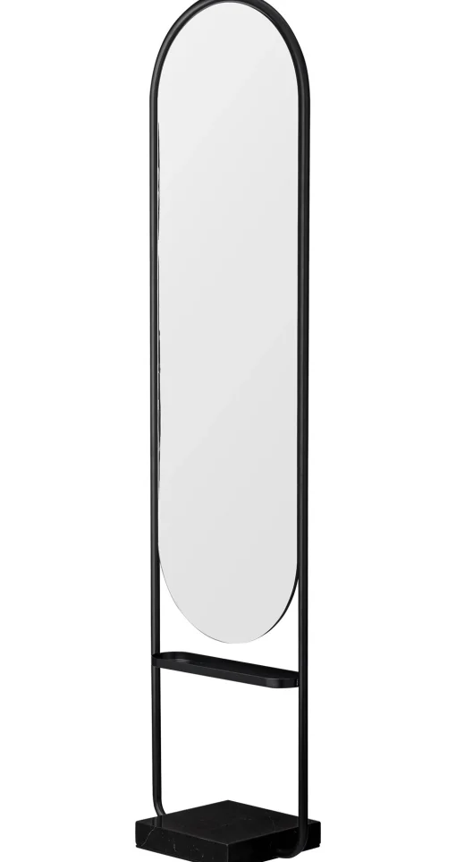 AYTM Stellspiegel Angui Metall Stein Grau Schwarz / Marmor & Eisen - H 180 Cm - Anthrazit Fashion