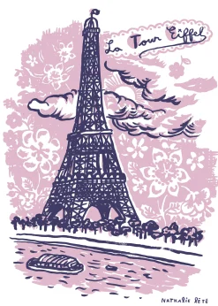 Domestic Sticker La Tour Eiffel Papierfaser25 X 35 Cm - Rosa Outlet
