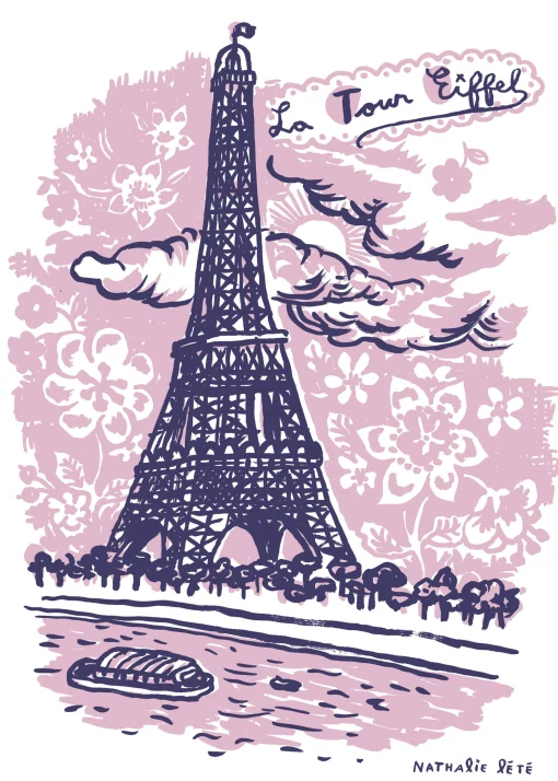 Domestic Sticker La Tour Eiffel Papierfaser25 X 35 Cm - Rosa Outlet