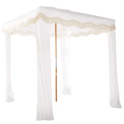BUSINESS & PLEASURE Strandzelt The Premium Cabana Textil Holz Weis / 200 X 200 X H 240 Cm - Holz Natur - Weis Clearance
