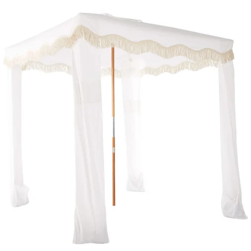 BUSINESS & PLEASURE Strandzelt The Premium Cabana Textil Holz Weis / 200 X 200 X H 240 Cm - Holz Natur - Weis Clearance