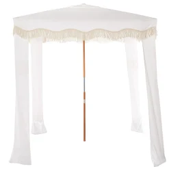 BUSINESS & PLEASURE Strandzelt The Premium Cabana Textil Holz Weis / 200 X 200 X H 240 Cm - Holz Natur - Weis Clearance