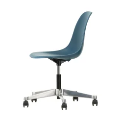 Vitra Stuhl Mit Rollen Pscc - Eames Plastic Side Chair Plastikmaterial Blau / (1950) - Meeresblau Outlet
