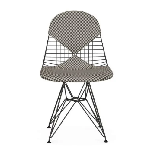 Vitra Stuhl Wire Chair Dkr Metall Textil Schwarz / Gepolstert - By Charles & Ray Eames, 1951 - Schwarz - Weis New