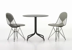 Vitra Stuhl Wire Chair Dkr Metall Textil Schwarz / Gepolstert - By Charles & Ray Eames, 1951 - Schwarz - Weis New