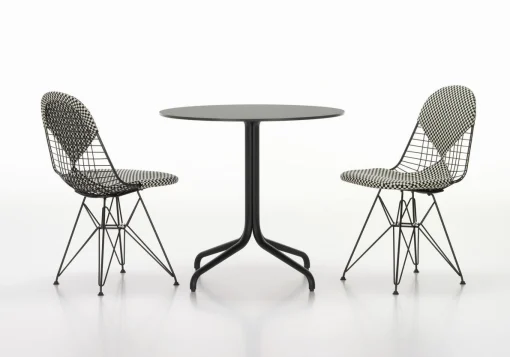 Vitra Stuhl Wire Chair Dkr Metall Textil Schwarz / Gepolstert - By Charles & Ray Eames, 1951 - Schwarz - Weis New