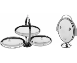 Alessi Tablett Anna Gong Metall Faltbare Etagere - 3 Ebenen - Metall Glanzend New