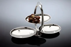 Alessi Tablett Anna Gong Metall Faltbare Etagere - 3 Ebenen - Metall Glanzend New