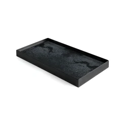 Ethnicraft Tablett Charcoal Mirror Glas Schwarz / Ablage 31 X 17 Cm - Metall & Glas - Kohle - Schwarz Store