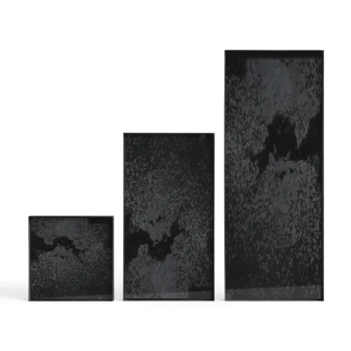 Ethnicraft Tablett Charcoal Mirror Glas Schwarz / Ablage 31 X 17 Cm - Metall & Glas - Kohle - Schwarz Store
