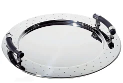 Alessi Tablett Graves Schwarz Metall - Stahl Poliert Outlet