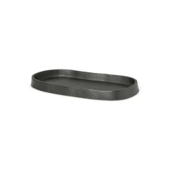 Ferm Living Tablett Yama Metall/ Oval - 19 X 9,5 Cm -  Recyceltes Aluminium - Schwarz Hot