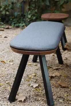 RS BARCELONA Tabouret Y&M / Bois & Metal - L  50 Cm - Holz Natur - Schwarz Online