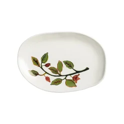 & klevering Teller Autumn Small Keramik Weis / 27,5 X 18,5 Cm - Porzellan - Grun - Weis New