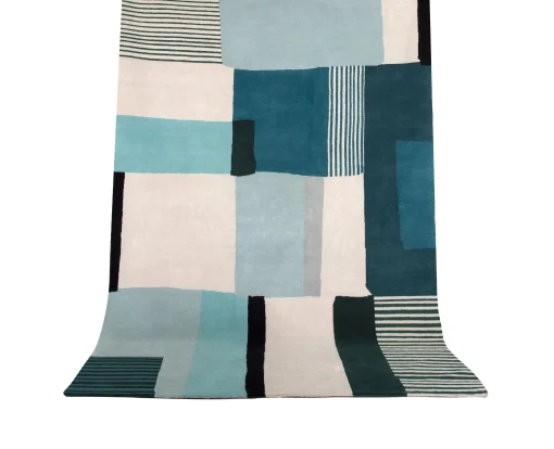 Maison Sarah Lavoine Teppich Boro Small Textil Blau Beige / 170 X 240 Cm - Blue Sarah Lavoine - Creme - Pfauenblau Best