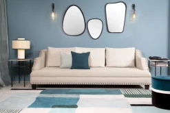 Maison Sarah Lavoine Teppich Boro Small Textil Blau Beige / 170 X 240 Cm - Blue Sarah Lavoine - Creme - Pfauenblau Best