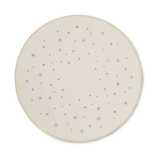 Ferm Living Teppich Star Textil Weis Beige / Fur Den Weihnachtsbaum - O 120 Cm - Sand Fashion
