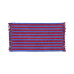 Hay Teppich Stripes And Stripes Textil Blau Rot / 95 X 52 Cm - Baumwolle - Blau - Rot Sale