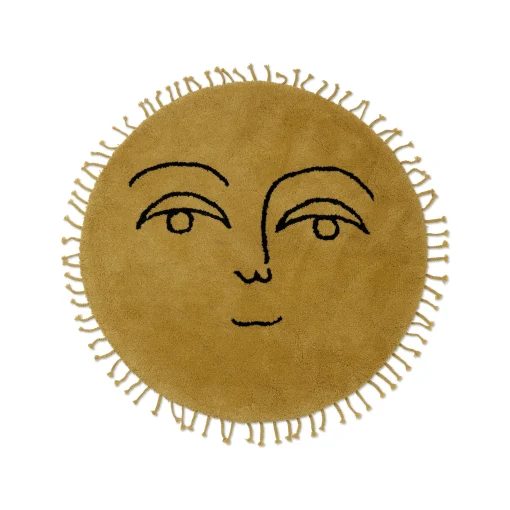 Ferm Living Teppich Sun Large Textil/ O 130 Cm - Gelb Fashion