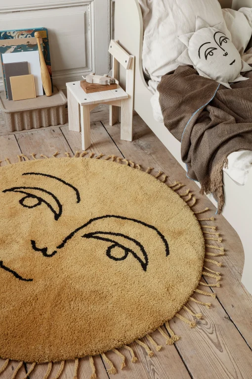 Ferm Living Teppich Sun Large Textil/ O 130 Cm - Gelb Fashion