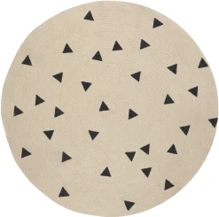 Ferm Living Teppich Triangles Faser / O 100 Cm - Schwarz Cheap
