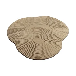 Bolia Teppich Zen Shaped Textil Beige / 140 X 145 Cm - Handgefertigt - Dunkelbeige Shop